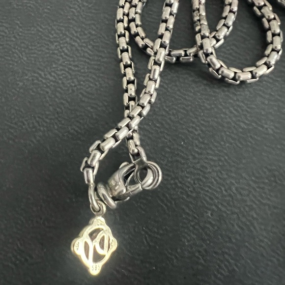 David Yurman Blue and Silver Necklace with Turquoise Pendant - Picture 2 of 6